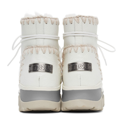 Shop Mou White Chunky Sneaker Lace-up Boots In Wxwhi Wxwh