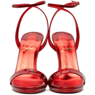 Shop Christian Louboutin Loubi Queen 120mm Patent Leather Heels In R492 Psyred