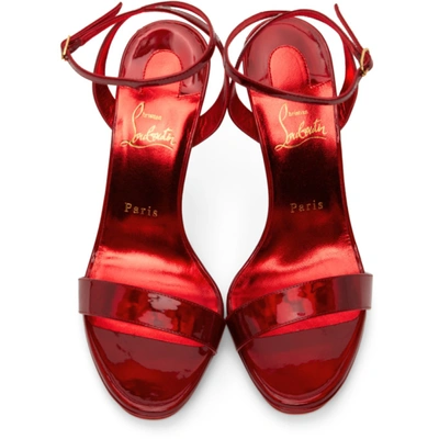 Shop Christian Louboutin Loubi Queen 120mm Patent Leather Heels In R492 Psyred