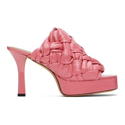 Shop Bottega Veneta Pink Board Heeled Sandals In 5610 Milksh