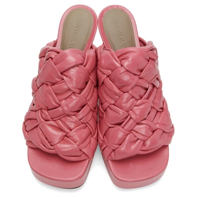 Shop Bottega Veneta Pink Board Heeled Sandals In 5610 Milksh