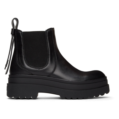 Shop Red Valentino Black Leather Chelsea Boots In 0no Balck
