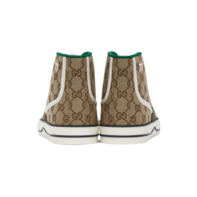 Shop Gucci Beige ' Tennis 1977' High-top Sneakers In 9765 Be-ebo/my.wh/vr