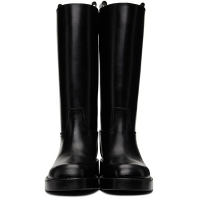 Ann Demeulemeester Leather Stein Boots In Black