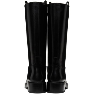 Ann Demeulemeester Leather Stein Boots In Black