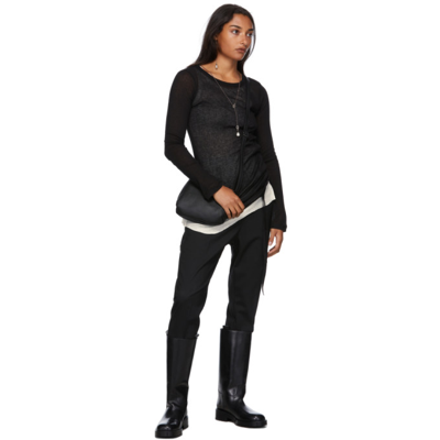 Ann Demeulemeester Leather Stein Boots In Black