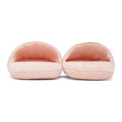 Shop Versace Pink Barocco Slippers In Z7127 Rosa-oro