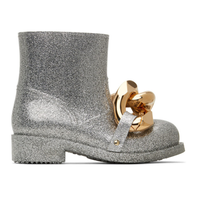 Shop Jw Anderson Silver Chain Rubber Boots In 040 Silver