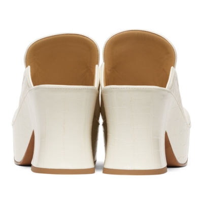 Shop Bottega Veneta Croc Wedge Heels In 2916 String