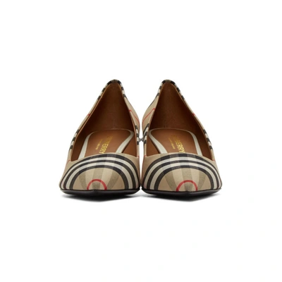 Shop Burberry Beige Check Lillyton Heels In Archive Bei
