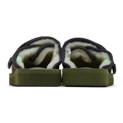 Shop Suicoke Zavo-mab Sandals In Olive/sage Green