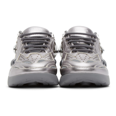 Shop Raf Simons Silver Cylon-21 Sneakers In 0050 Silver