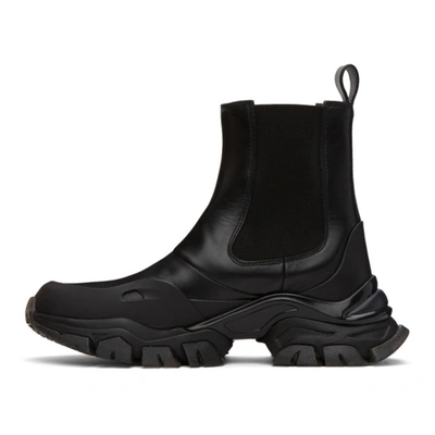 Moncler Genius + 6 Moncler 1017 Alyx 9sm Ary Rubber-trimmed Leather Chelsea Boots In 999 Black