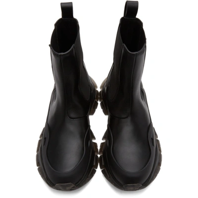 Moncler Genius + 6 Moncler 1017 Alyx 9sm Ary Rubber-trimmed Leather Chelsea Boots In 999 Black