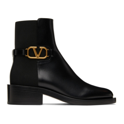 Shop Valentino Vlogo Signature Boots In 0no Black