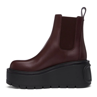 Shop Valentino Burgundy  Garavani Uniqueform Chelsea Boots In U26 Rbn/blk