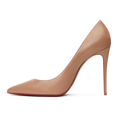 Shop Christian Louboutin Taupe Kate 100 Heels In Pk1a Nude