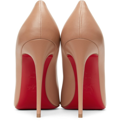 Shop Christian Louboutin Taupe Kate 100 Heels In Pk1a Nude