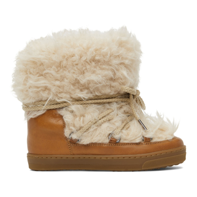 Shop Isabel Marant Brown Shearling Nowles Boots In 23nl Natural