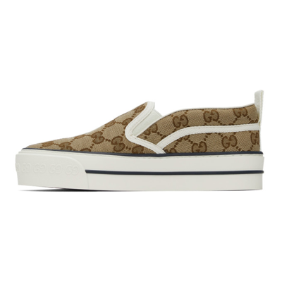 GUCCI Tennis 1977 Monogrammed Canvas Slip-On Sneakers for Men