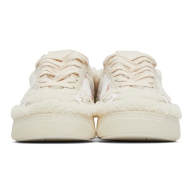 Shop Valentino Off-white Wool Vl7n Sneakers In 749 White/cinnamon