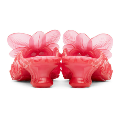 Shop Y/project Pink Melissa Edition Floral Point Mules In Hot Pink