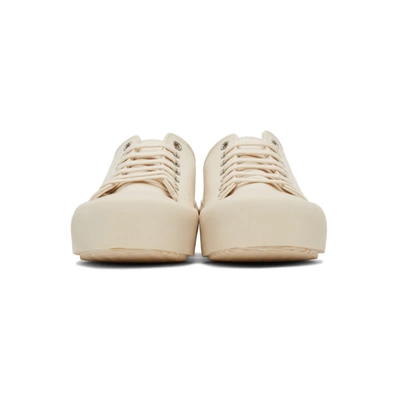 Shop Jil Sander Off-white Canvas Sneakers In 103 Opale