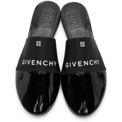 Shop Givenchy Black Patent Leather Bedford Mules In 001 Black