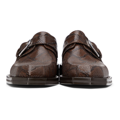 Martine Rose Brown Python Chisel Toe Mules In Mr449 Brown Python