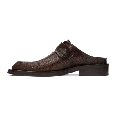Martine Rose Brown Python Chisel Toe Mules In Mr449 Brown Python