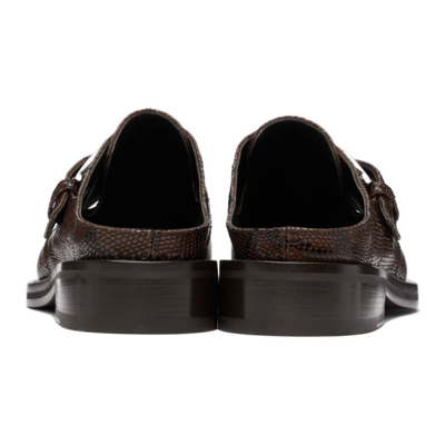 Martine Rose Brown Python Chisel Toe Mules In Mr449 Brown Python