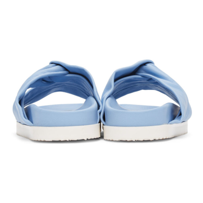 Shop 3.1 Phillip Lim / フィリップ リム Blue Leather Twisted Slides In Pe500 Periwinkle