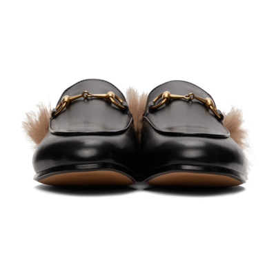 Shop Gucci Black Horsebit Slip-on Princetown Loafers In 1063 Nero/naturale