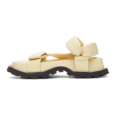 Shop Jil Sander Off-white Leather Chunky Sole Sandals In 280 Vanilla