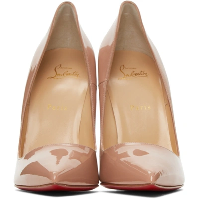 Shop Christian Louboutin Beige Patent So Kate 120 Heels In Pk1a Nude