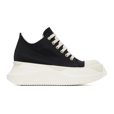 Shop Rick Owens Drkshdw Black Abstract Low Sneakers In 9111 Black/milk/milk