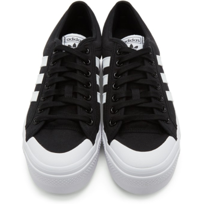 Shop Adidas Originals Black Nizza Platform Sneakers In Core Black/ftwr Whit
