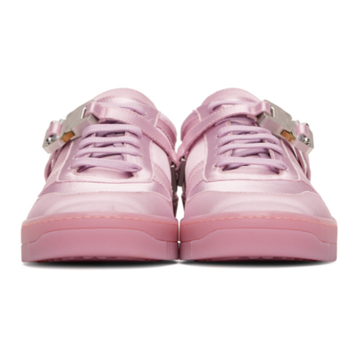 Shop Alyx Satin Buckle Low Sneakers In Pinkpnk0001