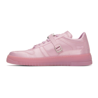 Shop Alyx Satin Buckle Low Sneakers In Pinkpnk0001