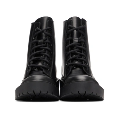 Shop Kenzo Black Pike Lace-up Boots In 99 Black