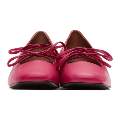 Shop Nicole Saldaã±a Ssense Exclusive Pink Isabel Ballerina Flats In Burgundy