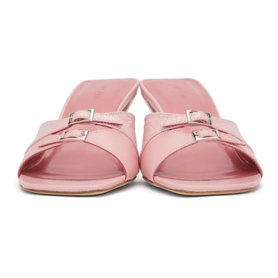 Shop By Far Pink Noor Mules In Peony
