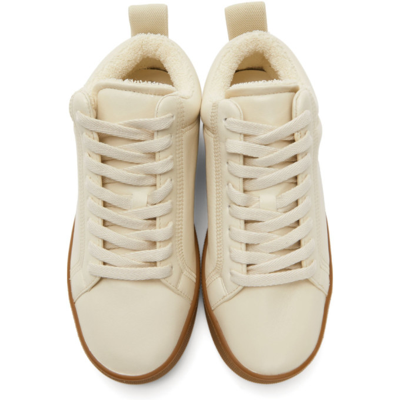 Shop Bottega Veneta Off-white 'the Quilt' Low Sneakers In 9067 Sea Sa