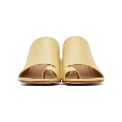 Shop Mm6 Maison Margiela Yellow Leather Mules In T3007 Yello