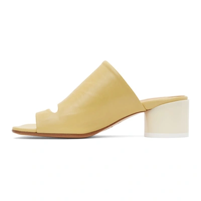 Shop Mm6 Maison Margiela Yellow Leather Mules In T3007 Yello