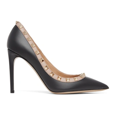 Shop Valentino Rockstud Heels In N91 Black