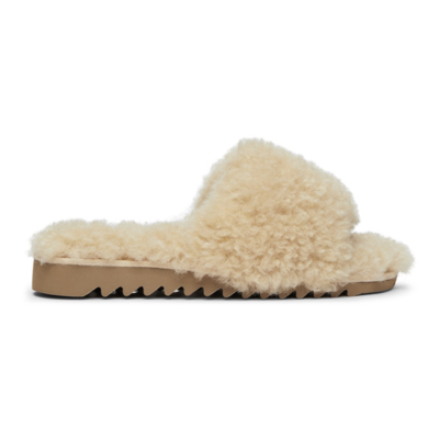Shop Rag & Bone Faux-shearling Eira Sandals In Ivory