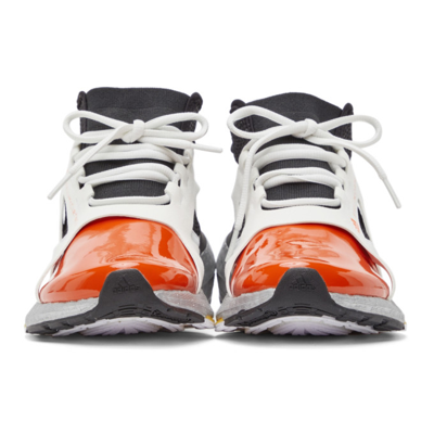 Shop Adidas By Stella Mccartney White & Orange Ultraboost 21 Sneakers In Ftwr White/signal O