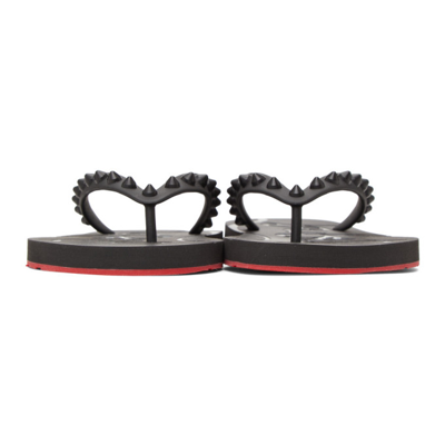 Shop Christian Louboutin Black Loubi Flip Donna Flat Sandals In Bk01 Black