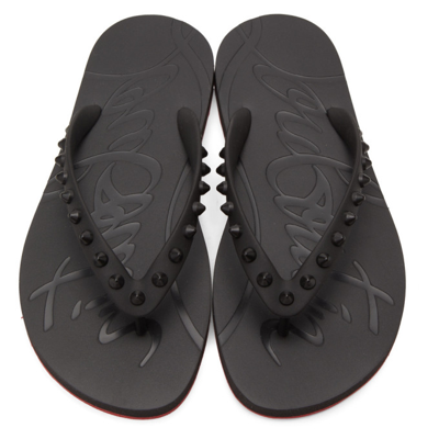 Shop Christian Louboutin Black Loubi Flip Donna Flat Sandals In Bk01 Black